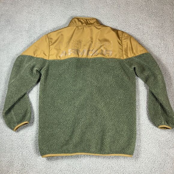 Under Armour Boys Storm Tanuk Sherpa Jacket Size Medium Mustard and Olive Green - Picture 5 of 9